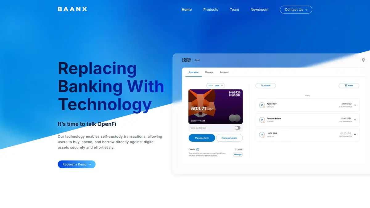 Baanx project screenshot