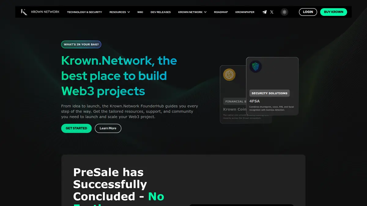 Krown Network: Web3 Blockchain Ecosystem & $2.7M Presale Success project screenshot