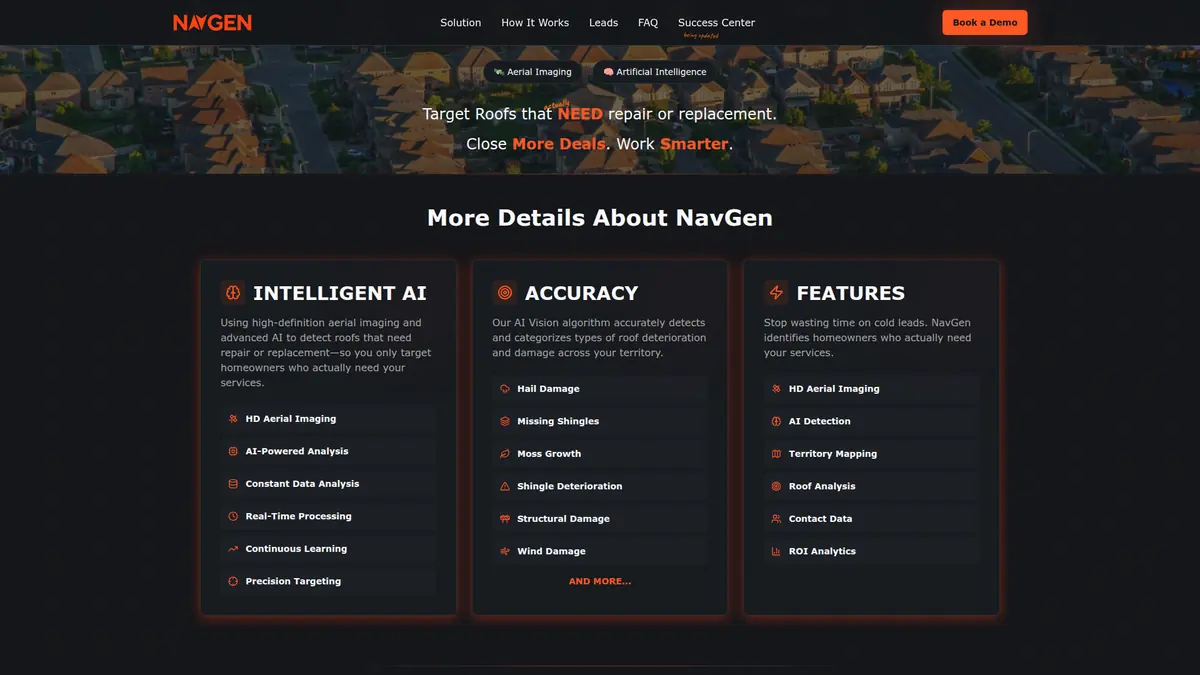 NavGen - AI-Powered Roof Damage Detection for Roofing Companies project screenshot