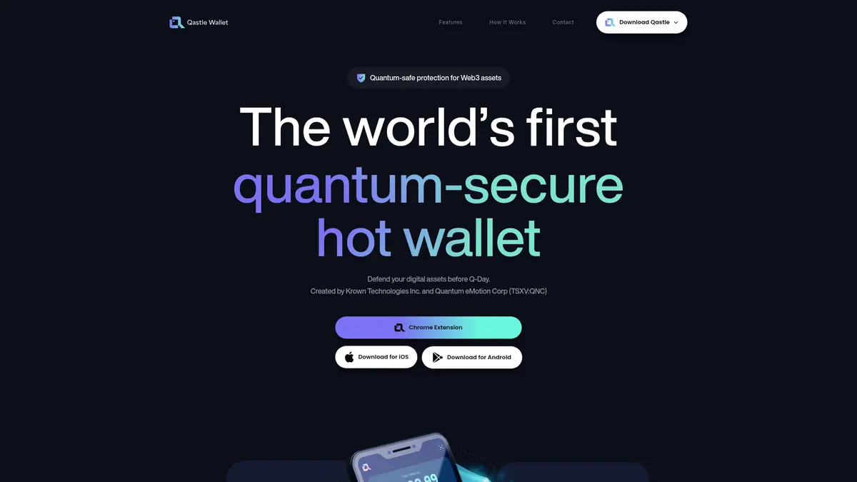 Qastle Wallet - The World's First Quantum-Secure Hot Wallet project screenshot